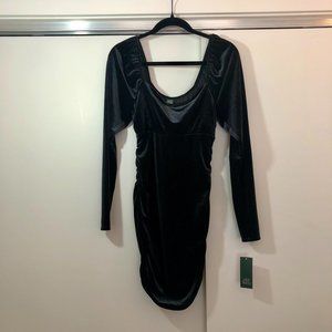 Wild Fable Black Velvet Bodycon Dress